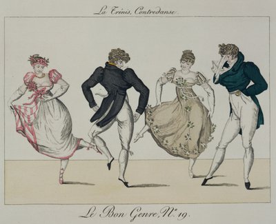 La Quadriglia Trenis, tavola 19 da Le Bon Genre, 1805 da French School