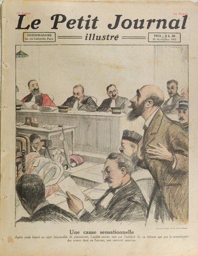 Il processo di Henri Désiré Landru da Le Petit Journal, 20 novembre 1921 da French School