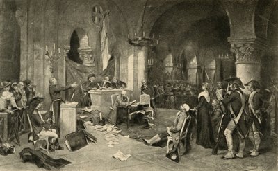 Il processo di Maria Antonietta il 16 ottobre 1793 da French School