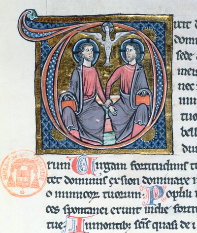 La Trinità, iniziale illuminata da una Bibbia latina da French School