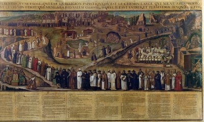 I due percorsi della religione, rappresentazione della divisione tra protestantesimo e cattolicesimo da French School