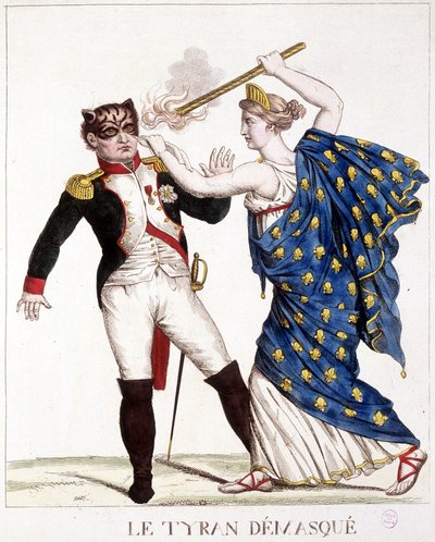 Il tiranno smascherato - in "Napoleone I, caricature, collezione fittizia", c. 1814 da French School