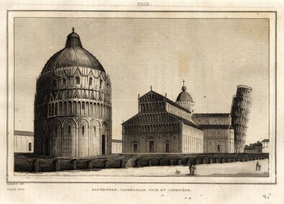 Il battistero, la cattedrale, la torre e il cimitero di Pisa da French School