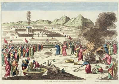 Il campo degli Israeliti e il sacrificio della vacca rossa da French School