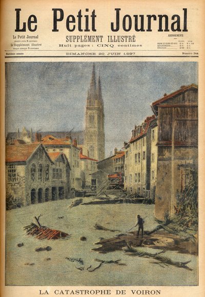 La catastrofe (inondazione) del villaggio di Voiron (Isère) Francia in 