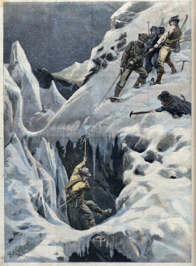 La catastrofe del Monte Bianco: la morte dei viaggiatori e delle loro guide durante la loro spedizione. da French School