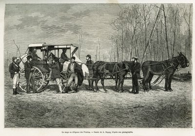 Il corso o diligenza sul cavallo delle praterie, disegno di A.Dupuis, per illustrare la storia di un