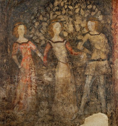 La danza, scena cortese ... (affresco) da French School