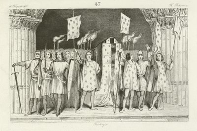 Il neonato Giovanni I proclamato re di Francia, 1316 da French School
