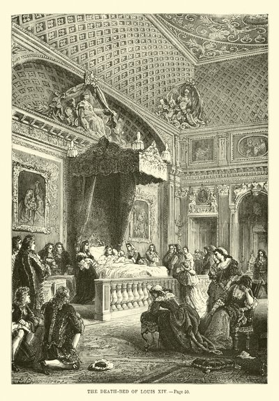 Il letto di morte di Luigi XIV da French School