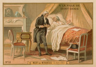 La morte di Mirabeau, 2 aprile 1791 da French School