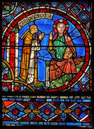 Il donatore Henry Noblet che prega davanti a Cristo da French School