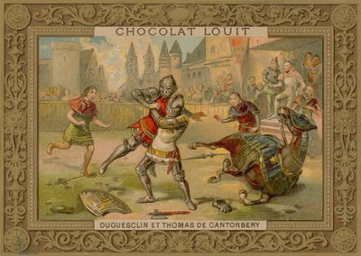 Il duello tra Bertrand Du Guesclin (c 1320-1380) e Thomas di Canterbury da French School