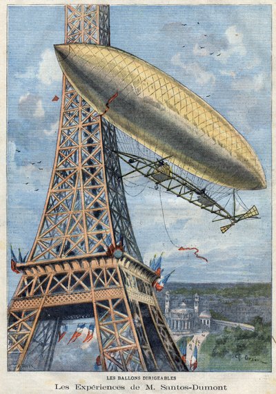 Le esperienze in dirigibile del signor Alberto Santos-Dumont da French School