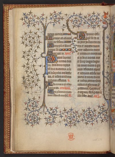 La prima foglia delle Ore della Croce, Libro delle Ore, Add MS 32454 f.8v, Francia da French School