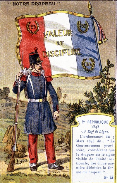 La bandiera del 53º Reggimento di Linea della 2ª Repubblica da French School