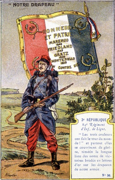 La bandiera del 84º Reggimento di Fanteria di Linea della 3ª Repubblica da French School