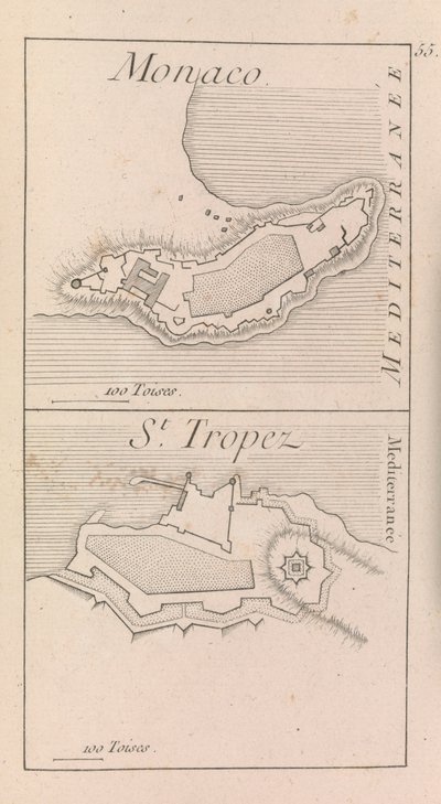 Le fortificazioni di Monaco e St. Tropez, c.1760? da French School
