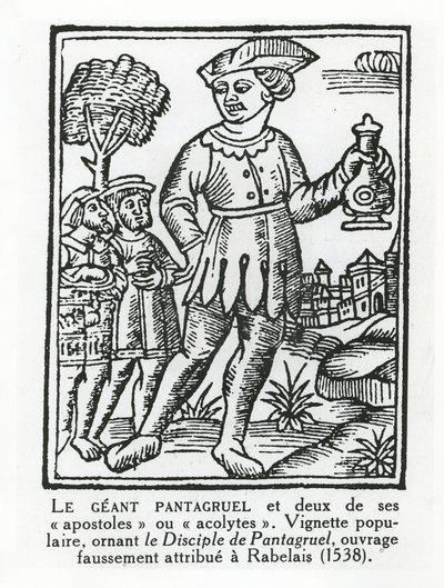 Il gigante Pantagruel e due dei suoi apostoli, da 