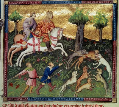 La caccia al gatto selvatico Miniatura tratta dal "Libro della caccia" di Gaston III Phoebus, Conte di Foix, Signore di Bearn (1331-1391) da French School