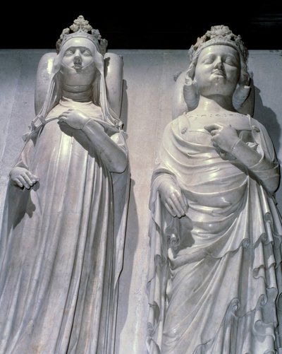 Depositi di marmo della Regina Giovanna di Evreux (1307-1371) e del Re Carlo IV il Bello (1294-1328) da French School