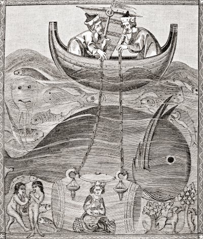 Il mondo marino secondo le concezioni del Medioevo, da Scienza e Letteratura nel Medioevo di Paul Lacroix, pub. Londra 1878 da French School