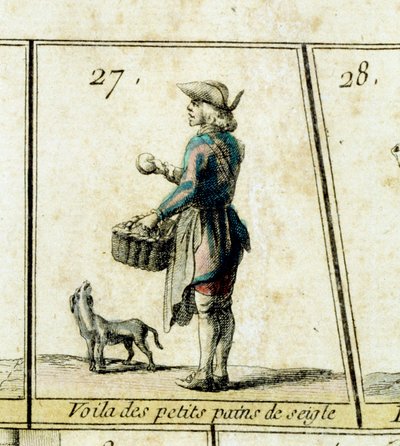 Il mercante di panini di segale. Dettaglio di un gioco dell