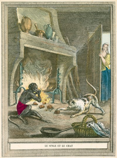 La scimmia e il gatto da French School
