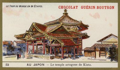 Il tempio ottagonale di Kyoto, Giappone da French School