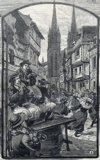 I suonatori di biniou a Quimper (Finistère, Bretagna). in 