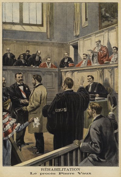 La riabilitazione di Pierre Vaux, Francia, 1897 da French School