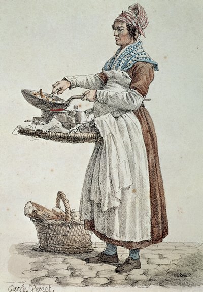 Il venditore di salsicce, stampa, Francia da French School