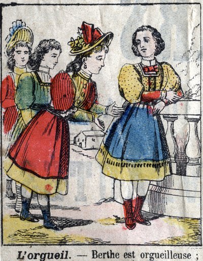I sette peccati capitali: superbia. Immagine di Epinal fine XIX secolo. da French School