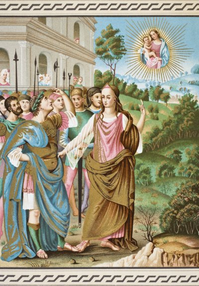 La sibilla di Tiburtis annuncia ad Augusto la venuta di Gesù Cristo, da 