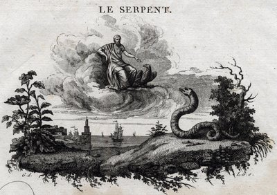 Il serpente. Favola di Esopo. Scritta da Guillaume Montfort e incisa da Beauble nel 1801. da French School