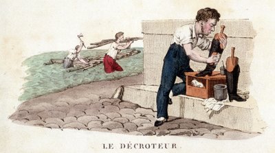 Il banco (lustrascarpe) - incisione da French School