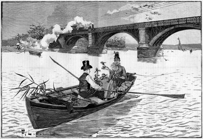 I dintorni di Parigi, una domenica ad Argenteuil nel 1887. da French School