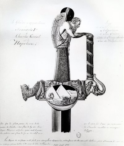 La spada posseduta da Francesco I di Francia, Carlo V, Sacro Romano Imperatore, e Napoleone Bonaparte con motivo rappresentante la campagna di Napoleone in Egitto da French School