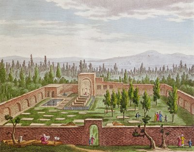 La tomba del grande poeta persiano Hafiz Shirazi (c.1325-c.1388) a Shiraz da French School
