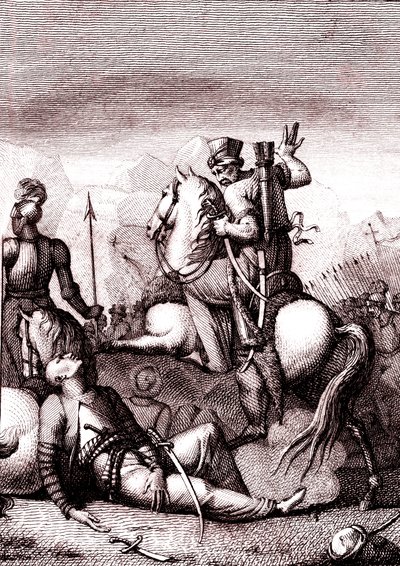 Il sultano turco Solimano in "Gerusalemme liberata" di Torquato Tasso da French School