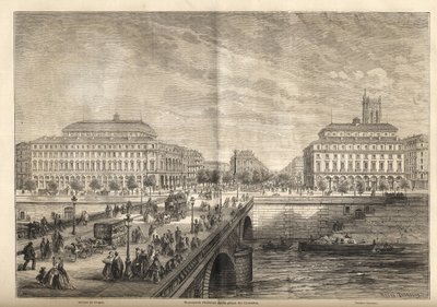 I due nuovi teatri di Place du Châtelet a Parigi nel 1862 - Incisione da 