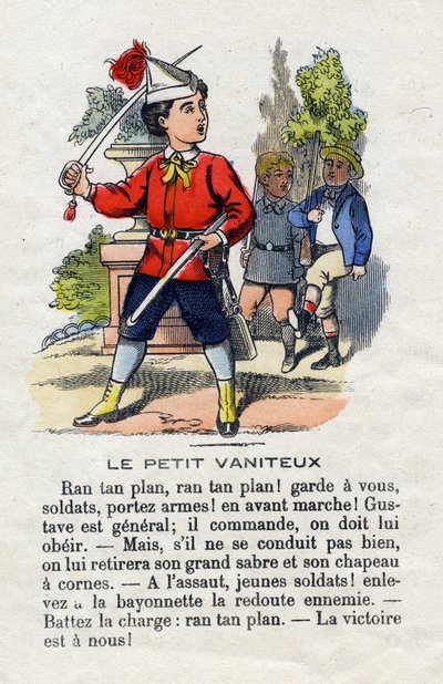 Il piccolo vanitoso. Bambino antipatico in generale e che dà ordini ai suoi compagni. Alfabeto dei ragazzi. Abecedario a valore morale contenente esercizi di lettura. Imagerie d