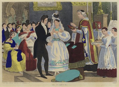 Il matrimonio (litografia a colori) da French School