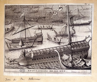 Le mogli del Doge di Venezia con il mare nel 1706 da French School