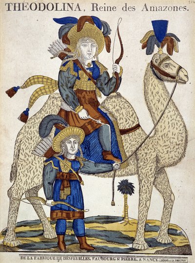 Teodolina, Regina delle Amazzoni. Immagine di Epinal da French School