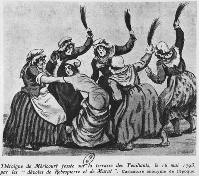 Theroigne de Mericourt frustata da un gruppo di donne giacobine parigine, 16 maggio 1793 da French School