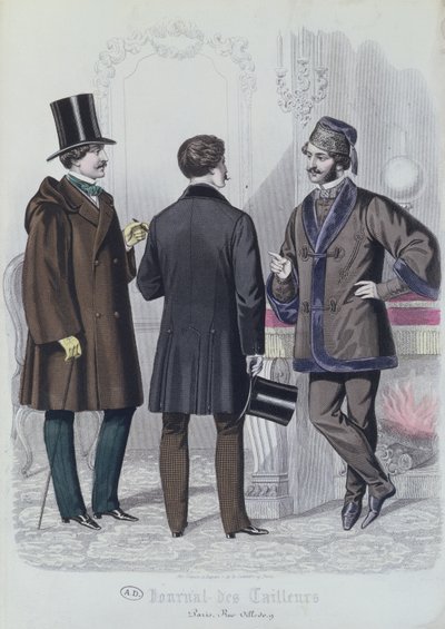 Tre giovani eleganti, dicembre 1856 da French School