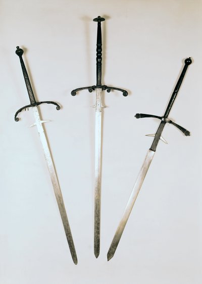 Tre spade a due mani, 1570 da French School