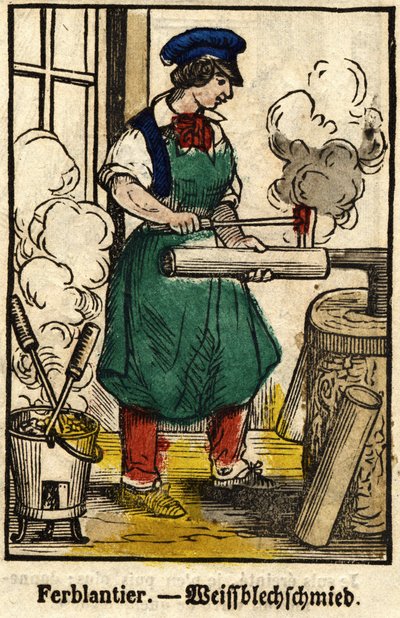Tinnantier; Serie sui mestieri, immagine di Epinal XIX secolo da French School
