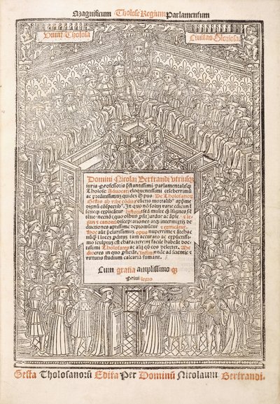 Frontespizio che mostra il Parlamento di Tolosa, 1515 da French School
